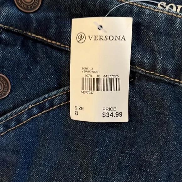 Sound/Style Versona dark wash denim skirt, size 8. NWT. - Picture 3 of 9